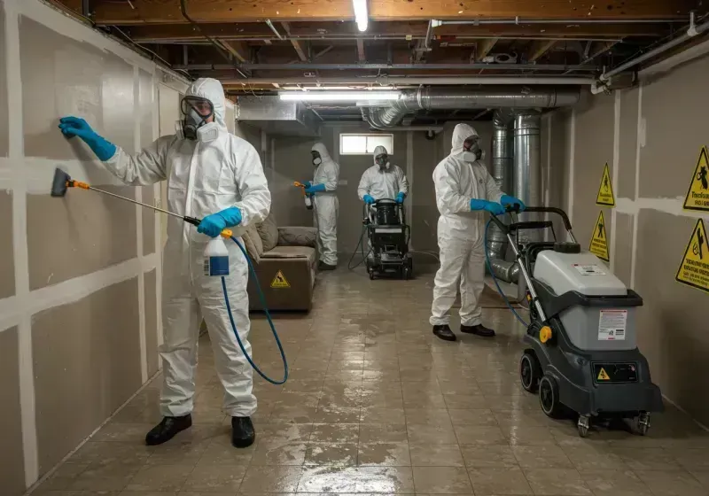 Basement Moisture Removal and Structural Drying process in Williamstown, WV